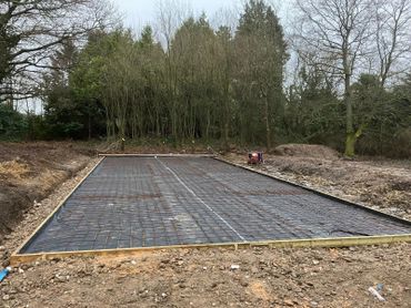 Formwork for new concrete slab