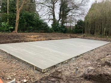 Construction site showing groundwork and earth excavation