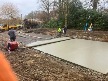 installation of a new concrete slab