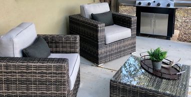 Primrose Inn Casita patio with outdoor furniture and BBQ