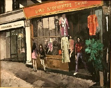 Painting of a shop in Chelsea in the 1960s