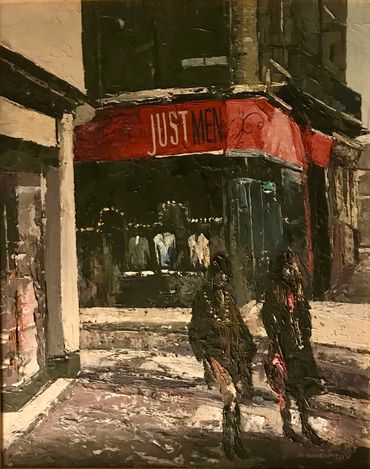 Paiting of a shop in Chelsea inthe 1960s