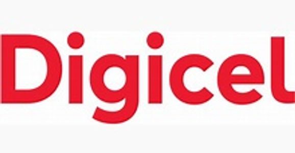 Logotipo de Digicel en rojo.