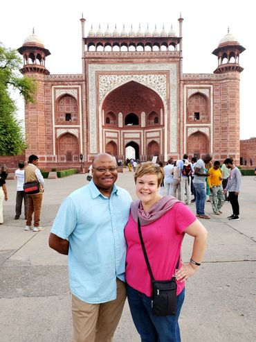 Gail Sadler and her husband in India.