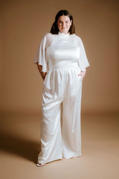 Modest bridal jumpsuit for the traditional bride. Dallaway Jumpsuit, House of Ollichon