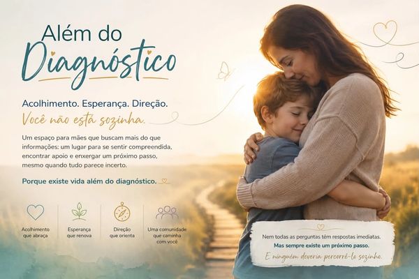 Mãe abraça filho transmitindo apoio e esperança.