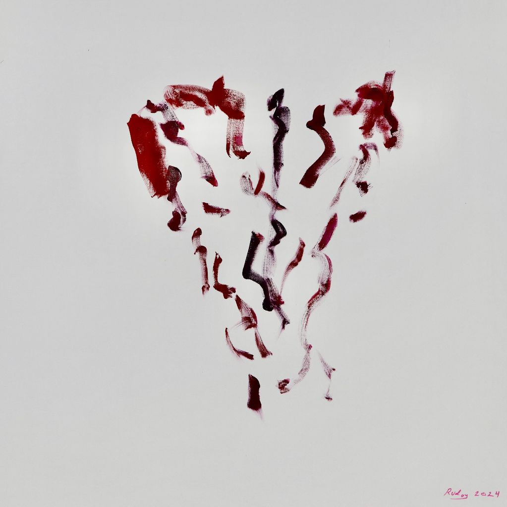 "Two Loves" is a 36" x 36" acrylic on gallery wrap canvas.