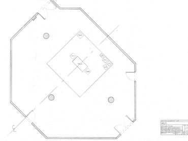 Half inch ground plan of Mud in Studio 356 at Boston University.