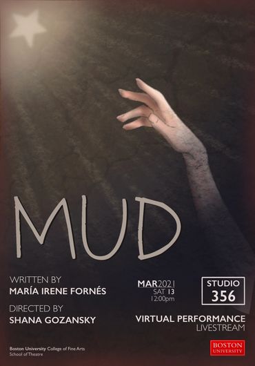 A digital poster idea for the show. A hand reaches up from a muddy depth towards a bright star.