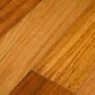 Natural Brazilian Cherry hardwood flooring display sample zoomed in.