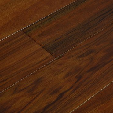 Teak Curupay hardwood flooring sample at an angle.