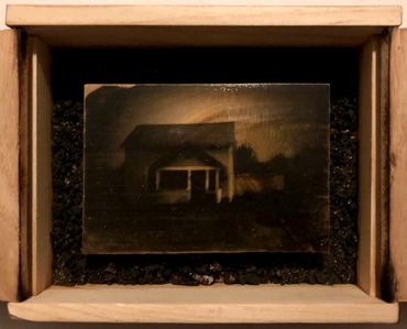 Driving Series: Farmhouse: Liquid Emulsion Print on Poplar on Earth Matte Framed with Doors