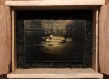 Driving Series: Modern House: Liquid Emulsion Print on Poplar on Earth Matte Framed with Doors