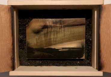 Driving Series: Poplar Sky 2: Liquid Emulsion Print on Poplar on Earth Matte Framed with Doors