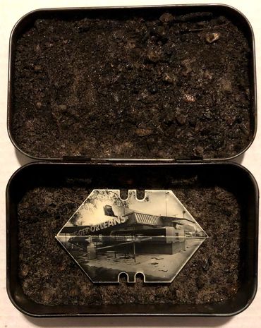 Razor Blades: New Orleans After Katrina: Burger Orleans: Liquid Emulsion Print on Razor Blades