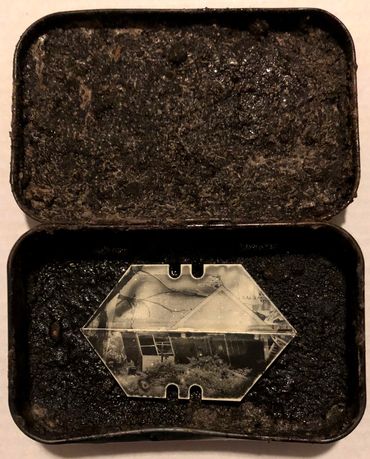 Razor Blades: New Orleans After Katrina: Slant House: Liquid Emulsion Print on Razor Blades