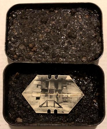 Razor Blades: New Orleans After Katrina: Stairs: Liquid Emulsion Print on Razor Blades