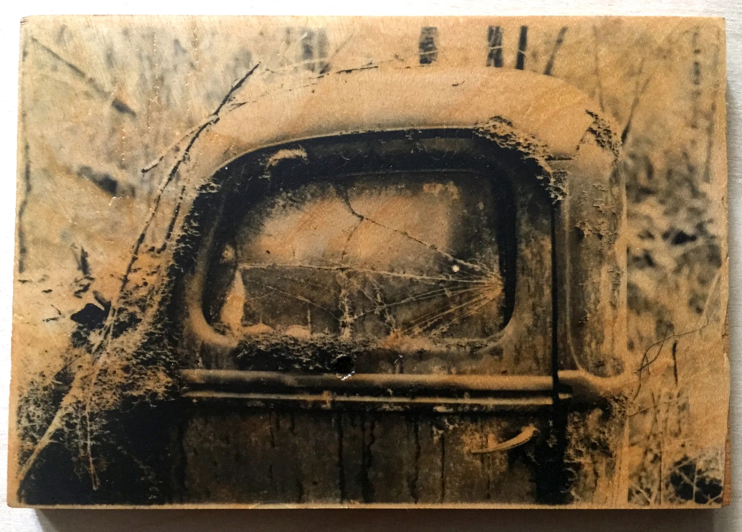 Cars & Trucks on Wood: Liquid Emulsion Print on Plywood:  Truck 1 Medium