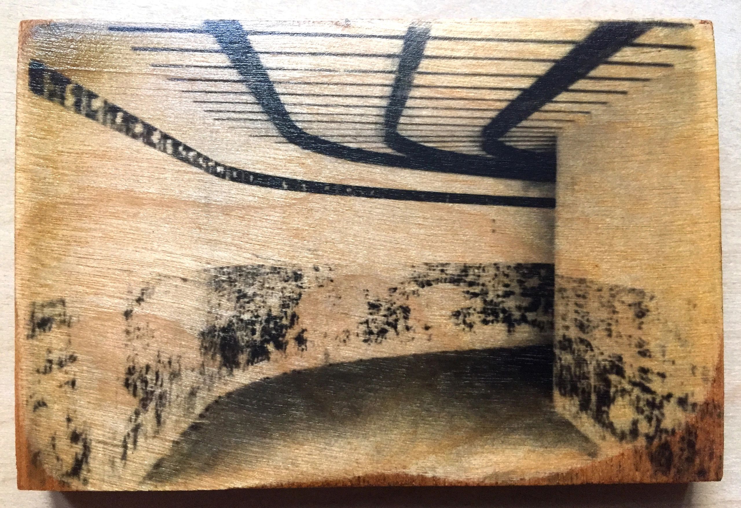 Tunnels: Fort Flagler: Liquid Emulsion Print on Plywood: Turn Right
