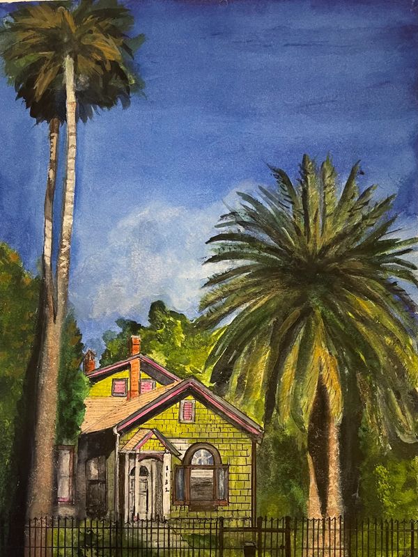 House with palm, Stockton, California