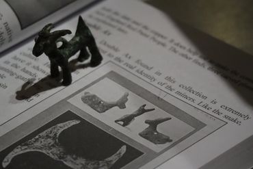 bronze goat from Luristan (Iran)from about 1600BC  and was found on the coast in Turkey near Ephesus,