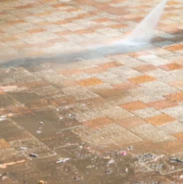 Pressure Washing Sidewalk.