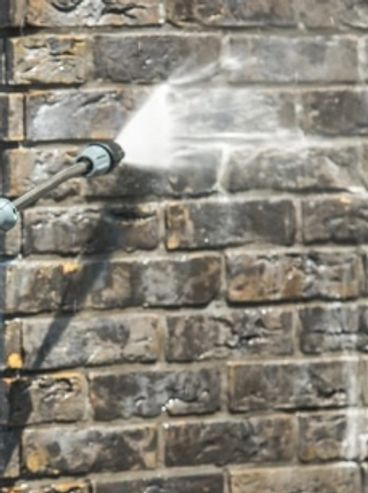 Pressure Washing Brick Home.