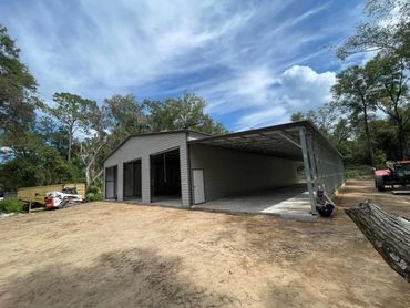 40x80x12 3 car garage with 15' wide lean to