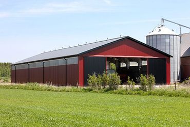 Farm equipment storage barn