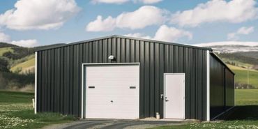 Residential red iron garage 30x40x14