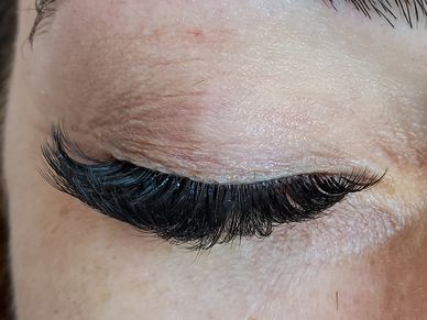 Eyelash Extensions shown on a closed eye
