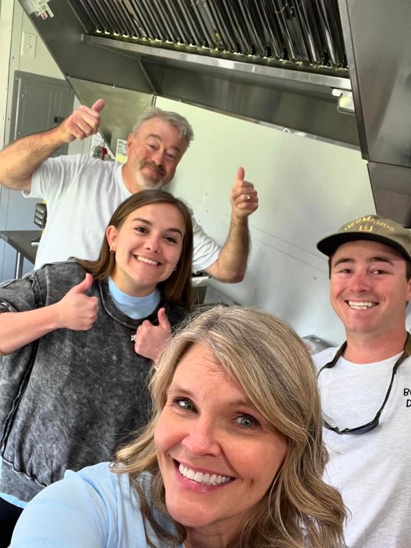 Some of our family helping us at our grand opening