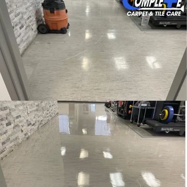 Floor Stripping VCT before and after in a Therapy Clinic in Las Vegas. 