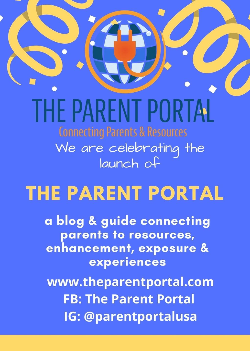 The Launch of The Parent Portal a resource site for parents!  Connecting parents to resources 