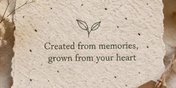 Inspirational quote on textured paper with a leaf illustration.