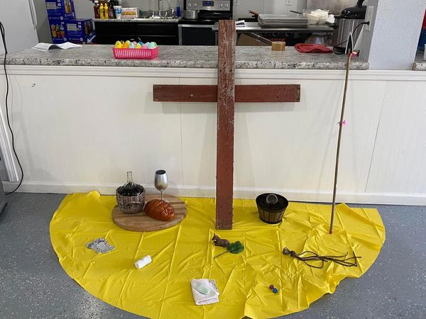 Visual help to teach the kids the true meaning of Easter during their devotional.