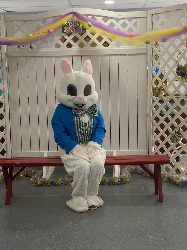 The Easter bunny made an appearance to get photos taken with the kids.