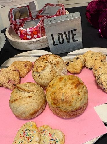 Freshly Bakes Sourdough Loaves and scones
