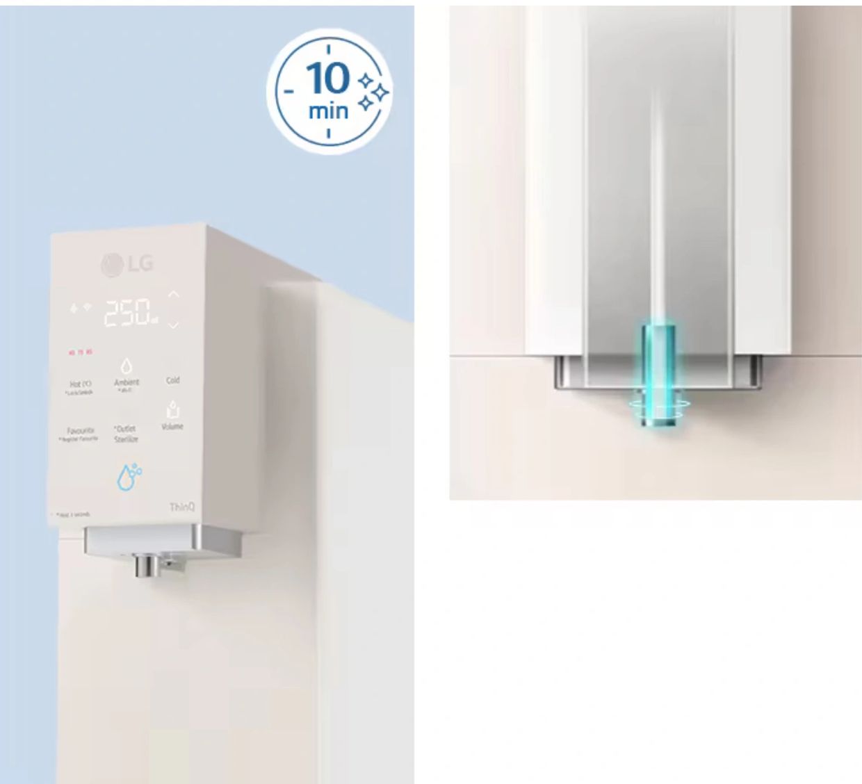 LG PuriCare Objet Collection Water Purifier, Calming Pebble Grey , WD518AN