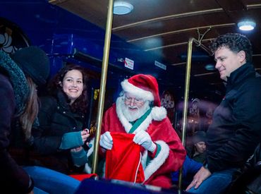 Santa on The Celebration of Lights Brookland trolley Tour