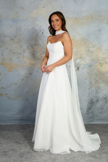 wedding dress scarf strapless chiffon