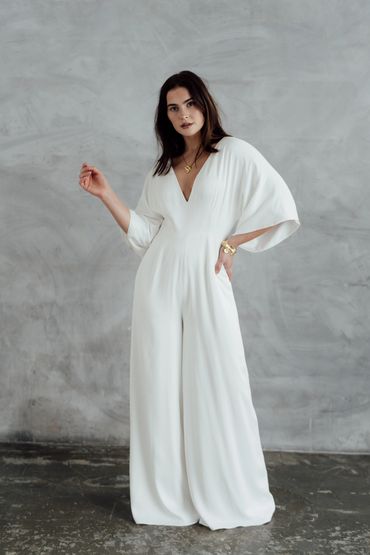 The Unaji Jumpsuit
Rolling in Roses
bridal wedding jumpsuit with long sleeves
Wokingham Berkshire