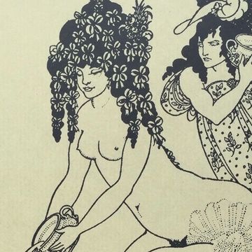 Litho print nude women Aubrey Beardsley English Modern erotic art