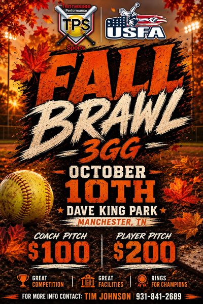 Softball fall brawl event on October 10th in Manchester, TN.