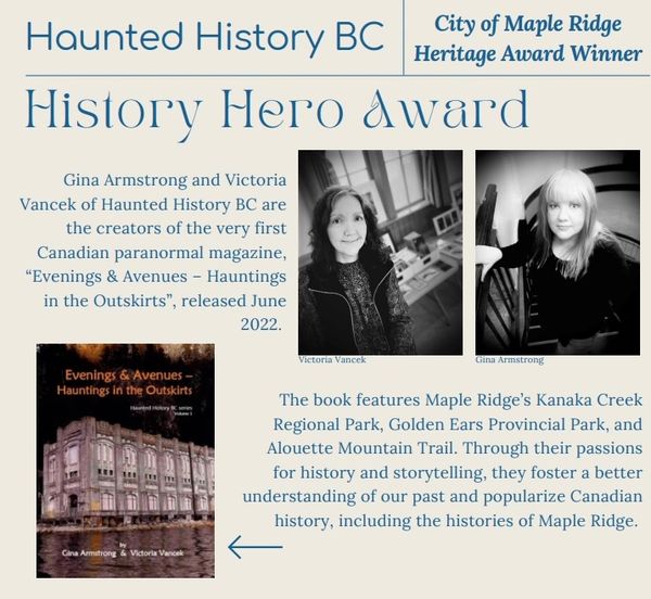 British Columbia authors win the Heritage Award for their first Canadian paranormal magazine.