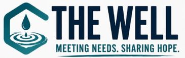 Logo of The Well organization with a water droplet icon.