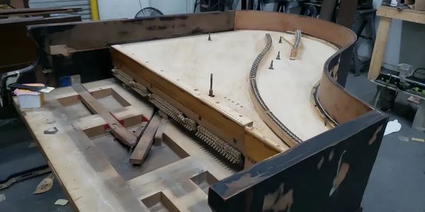 photo of piano being refinished