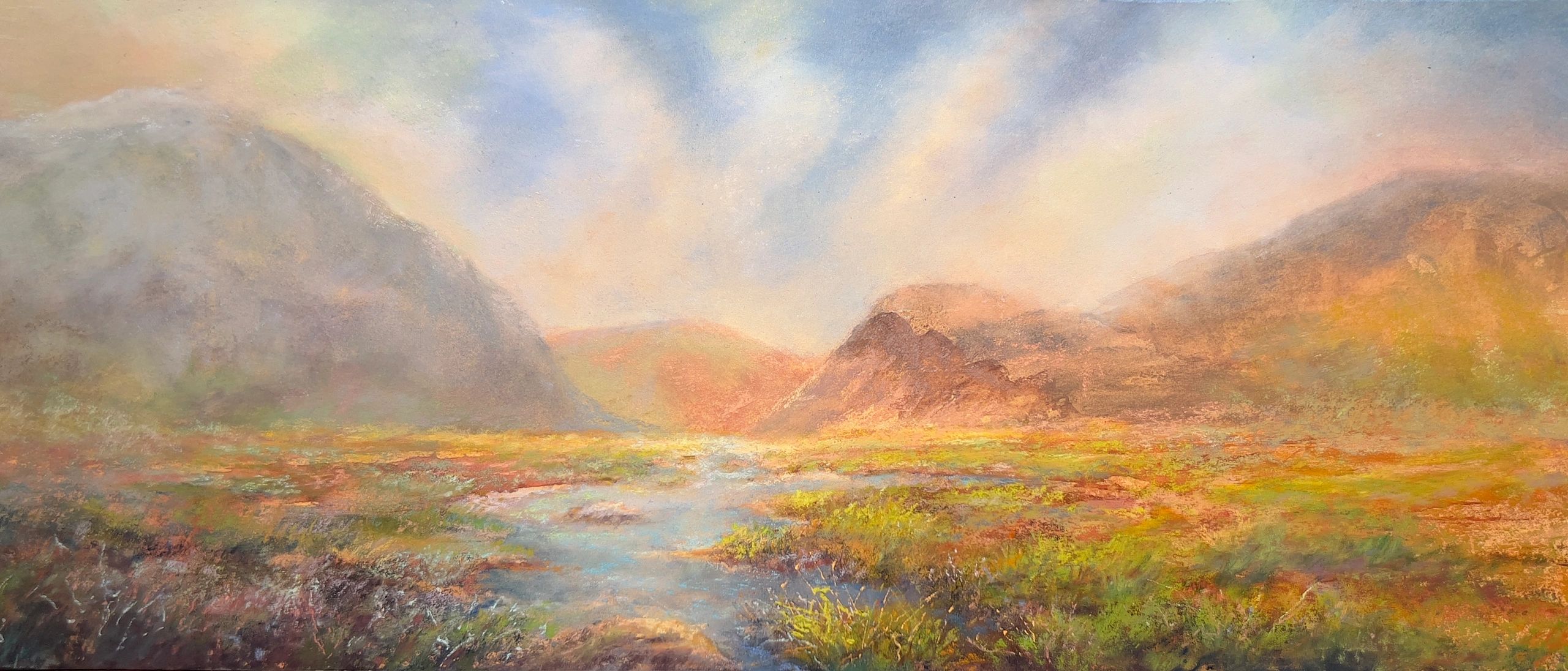 Highland Hush, pastel painting,