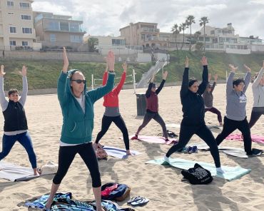 Beach yoga Redondo Torrance Palos Verdes Sunset Dolphins