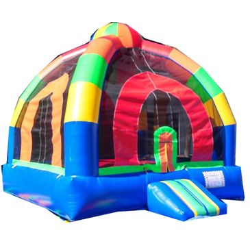 Large multi-color gender neutral fun dome inflatable bounce house